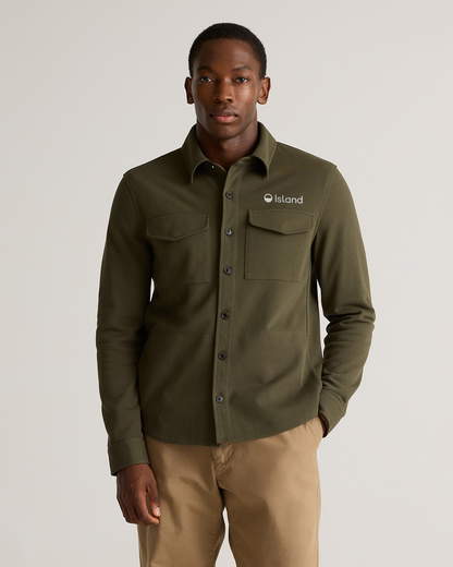 Men's Quince Cotton Pique Knit Overshirt - Olive