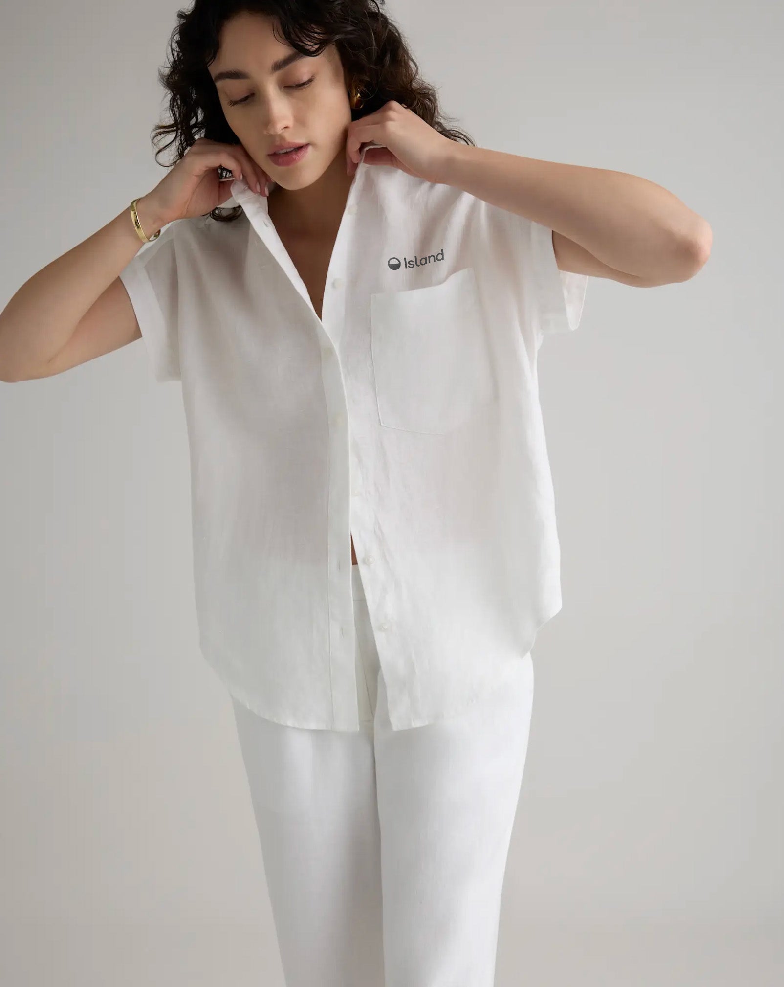 Women's Quince Linen Camp Shirt - White | Pre-Order