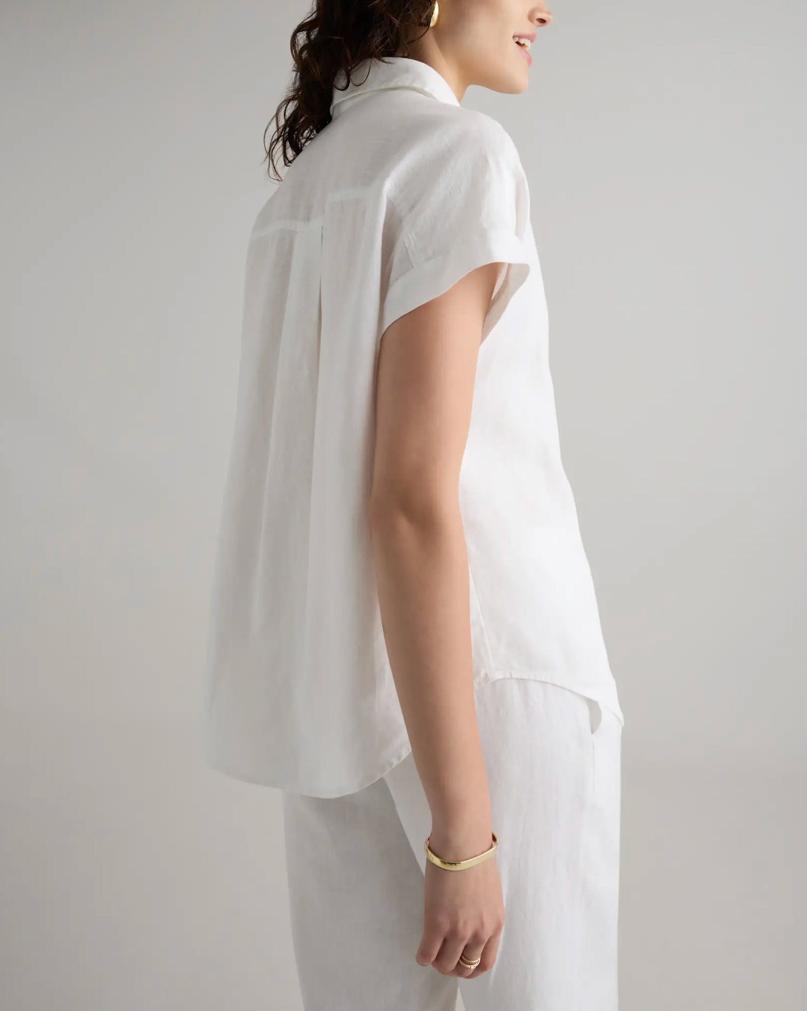Women's Quince Linen Camp Shirt - White | Pre-Order