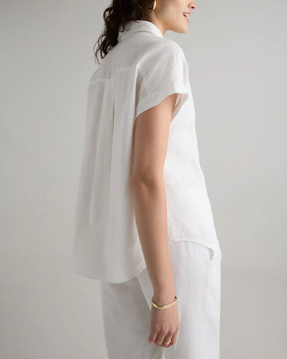 Women's Quince Linen Camp Shirt - White | Pre-Order