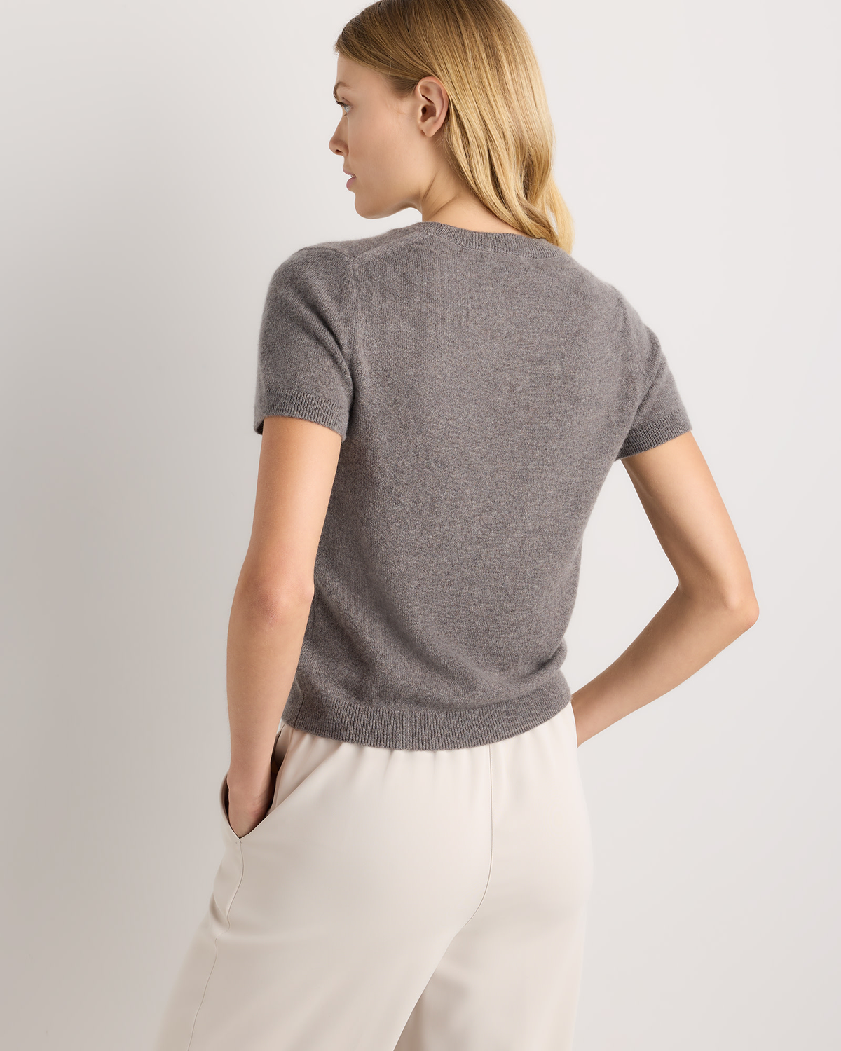 Women's Quince Mongolian Cashmere Tee - Elk Brown