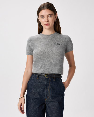 Women's Quince Mongolian Cashmere Tee - Heather Grey