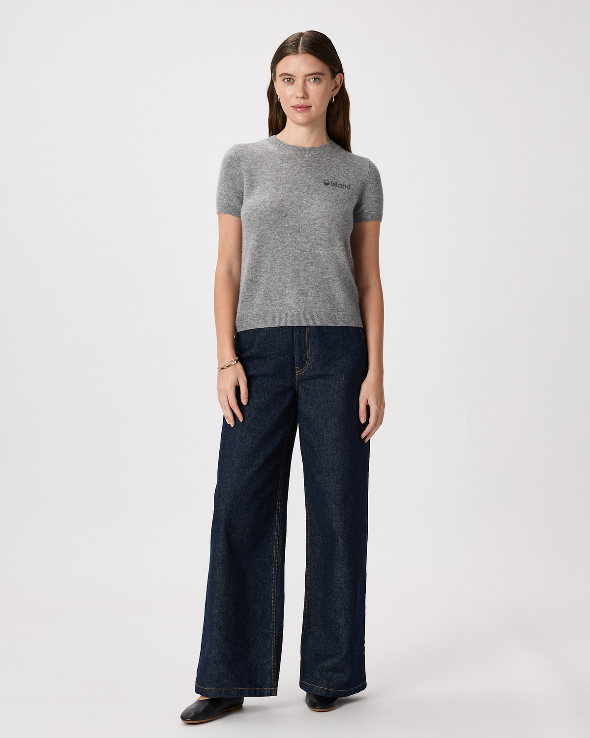 Women's Quince Mongolian Cashmere Tee - Heather Grey