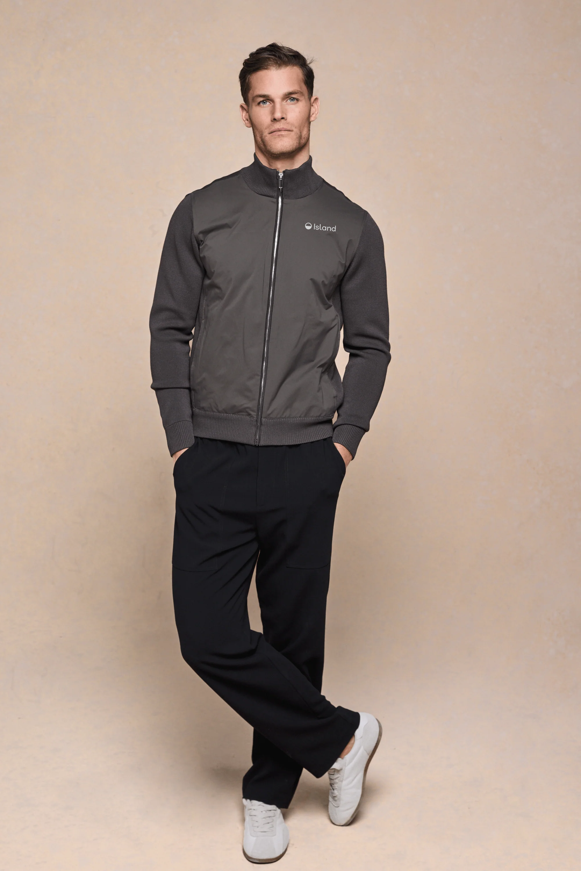 Men's Raith Hybrid Knitted Jacket - Olive