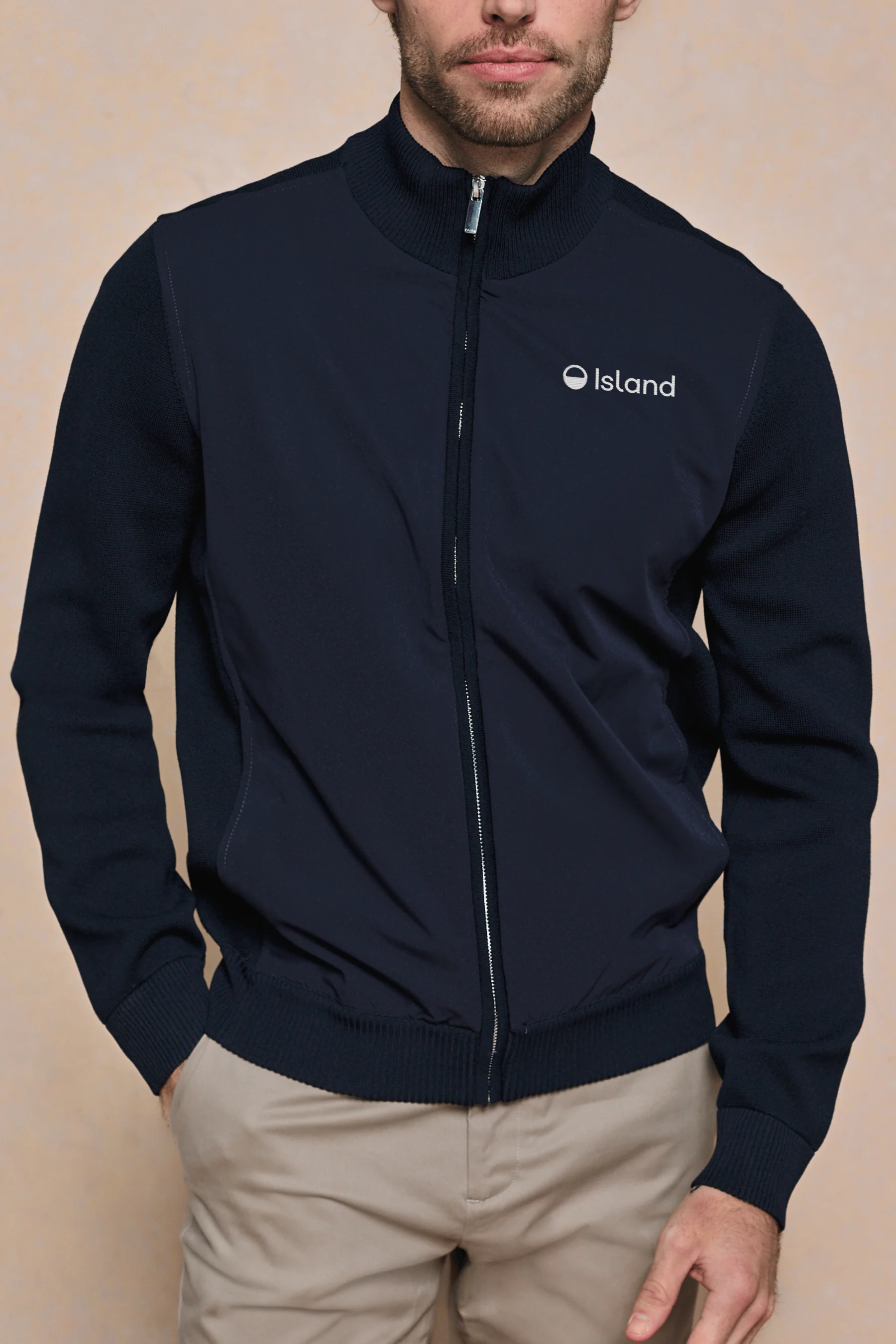 Men's Raith Hybrid Knitted Jacket - Navy