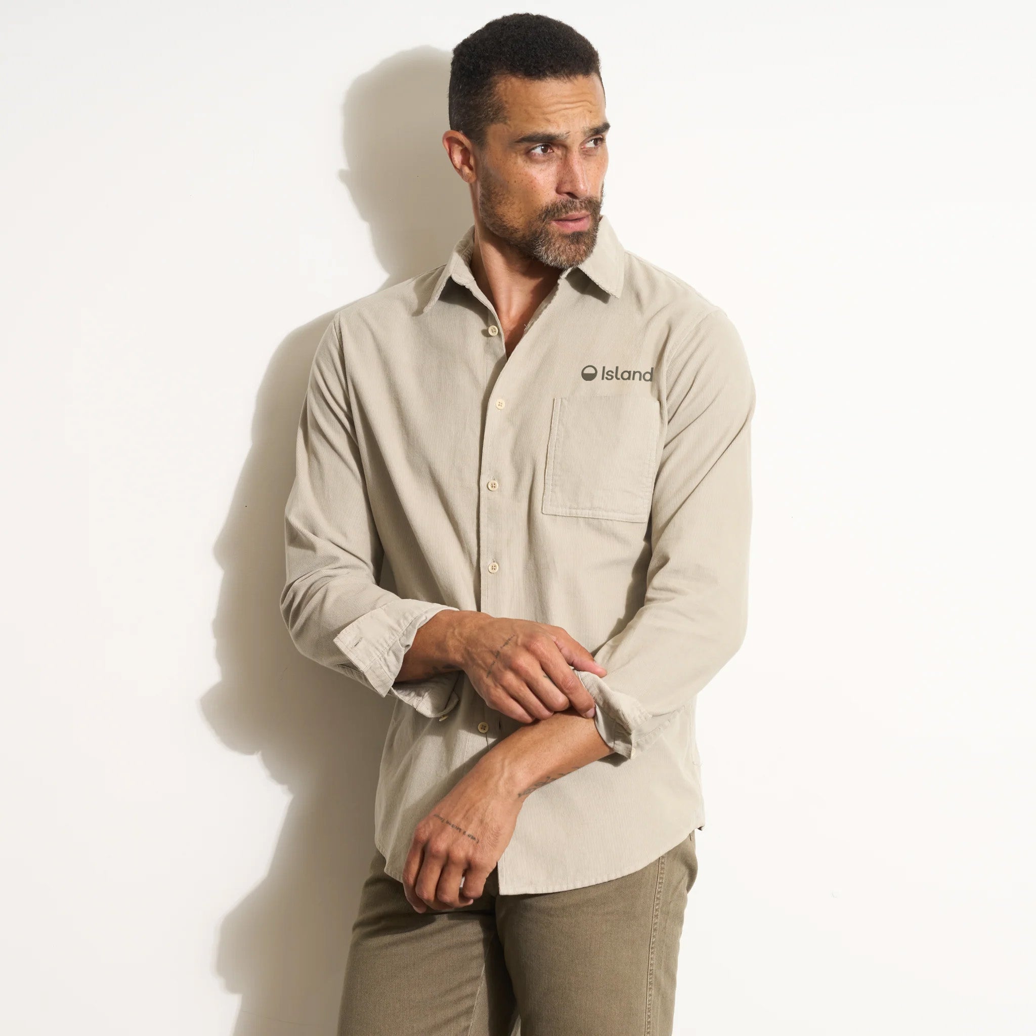Men's Rowan Nobel Fine Wale Cord Shirt - Harbour