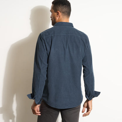Men's Rowan Nobel Fine Wale Cord Shirt - Seaport