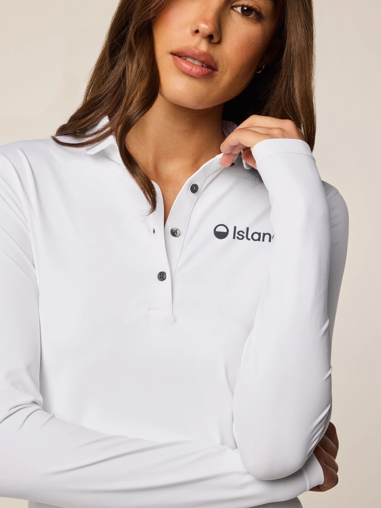 Women's Greyson Scarlett Long Sleeve Polo - White