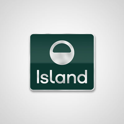 Island Lapel Pins - Green/Silver