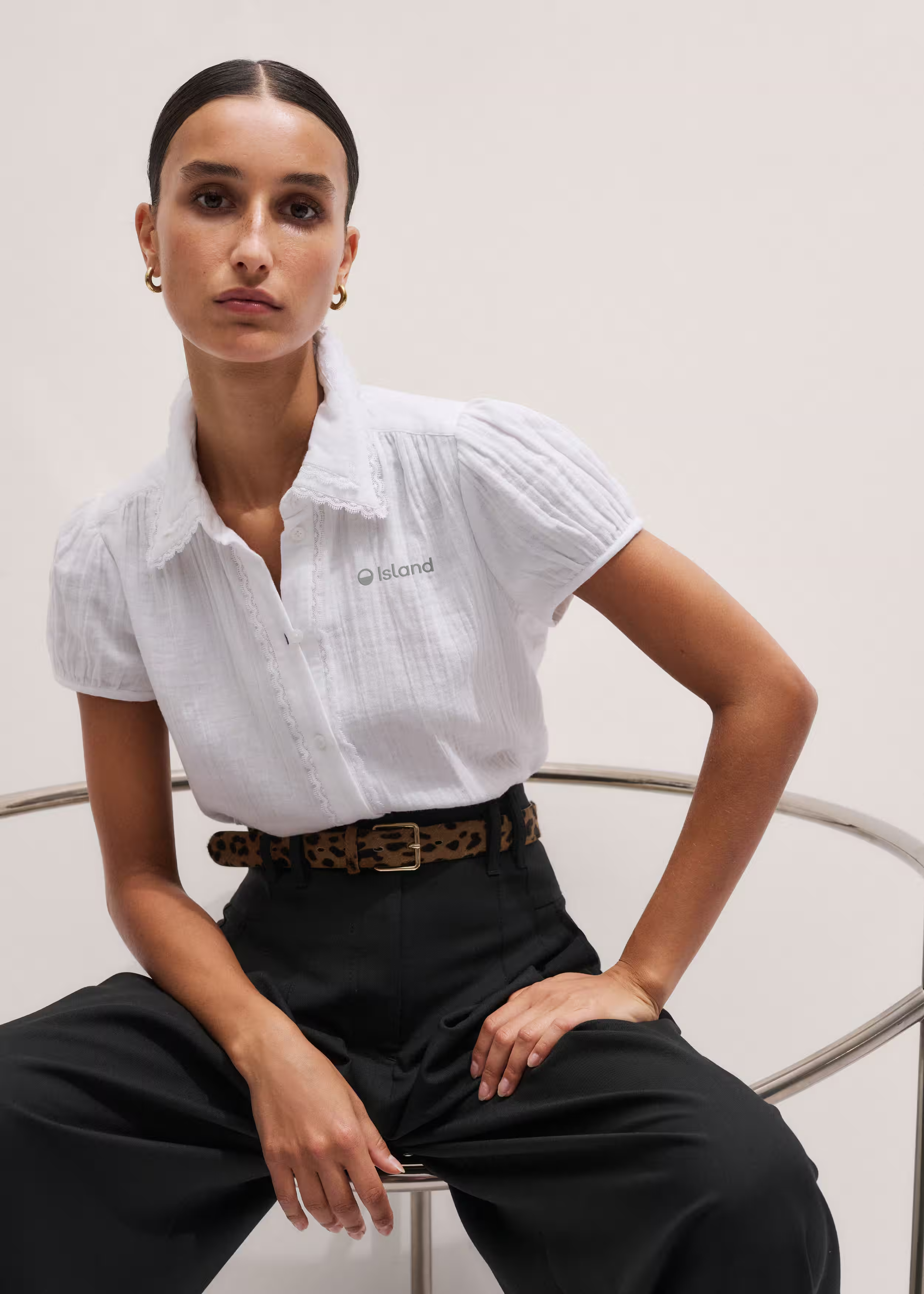 Women's ME+EM Summer Trim Blouse - Soft White | Pre-Order