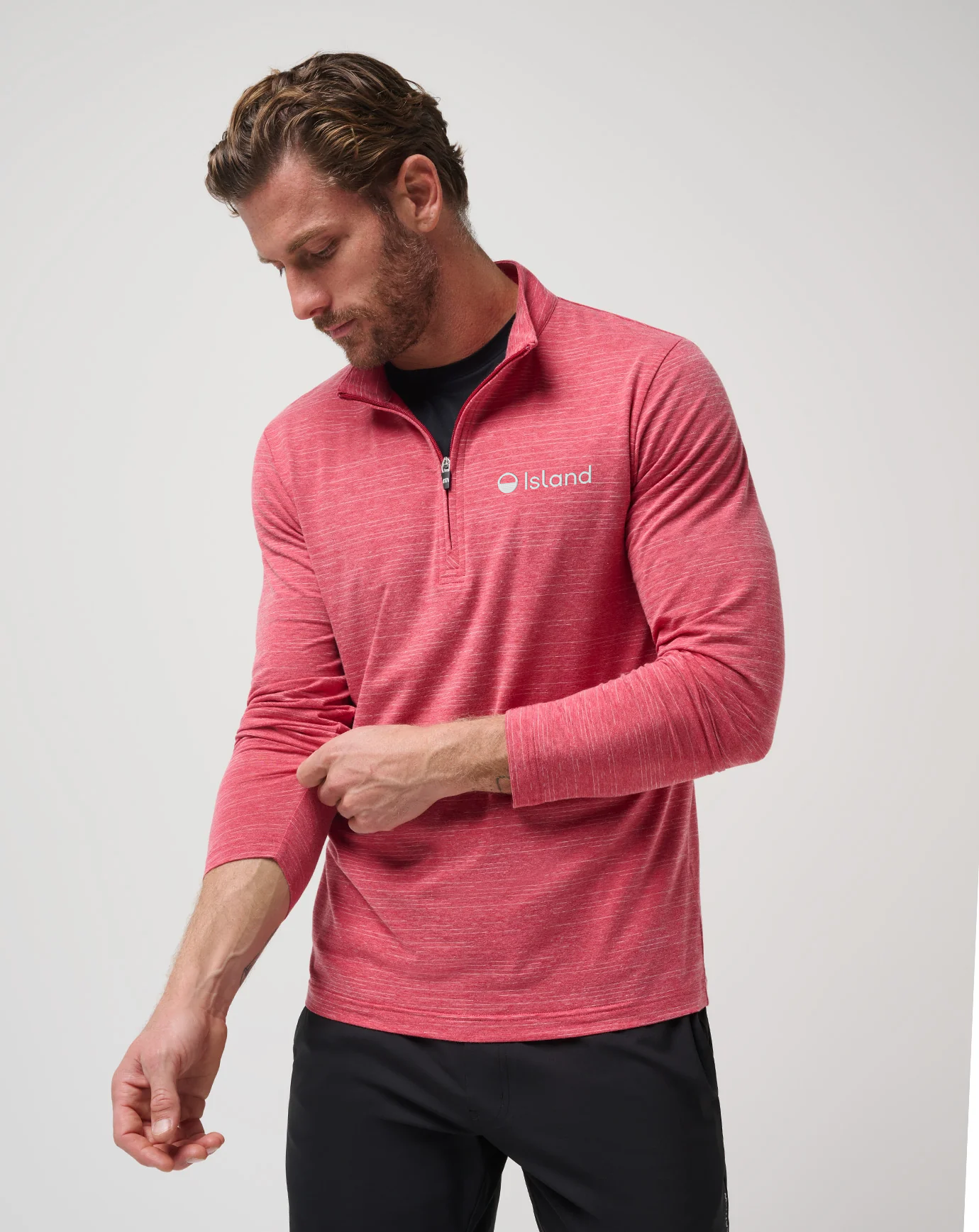 Men's TravisMathew The Heater Quarter Zip - Heather Scooter