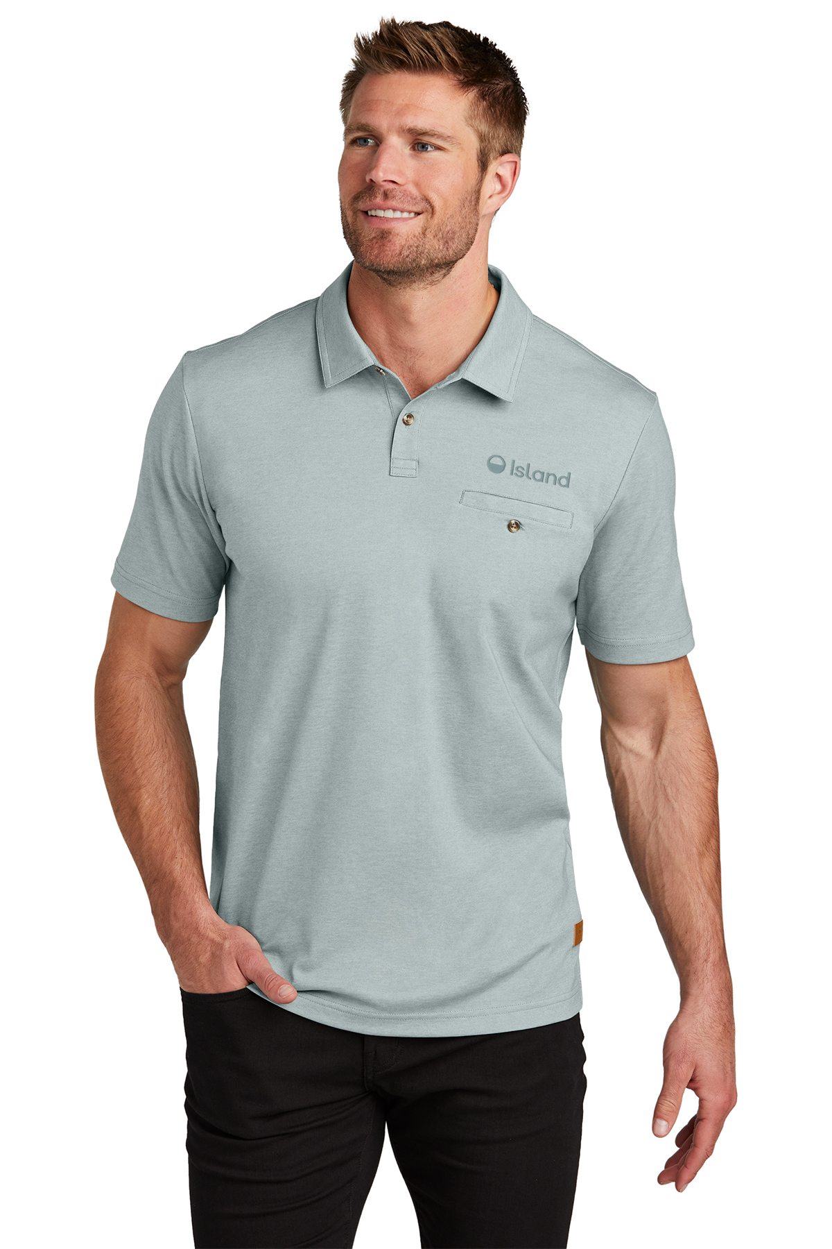 Men's TravisMathews Sunsetters Pocket Polo - Balsam Green