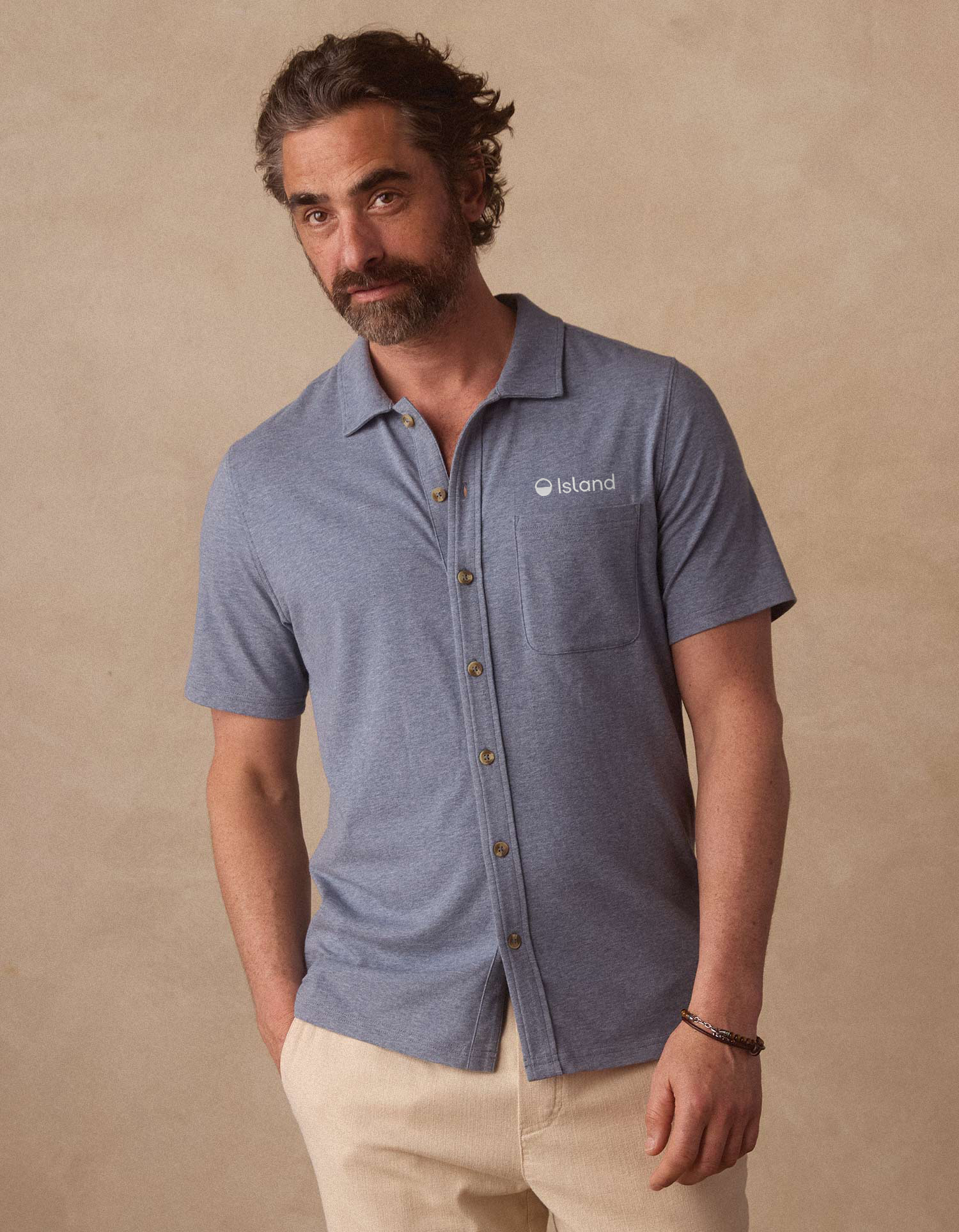 Men's The Normal Brand Active Puremeso Weekend Button Down - Lake Blue