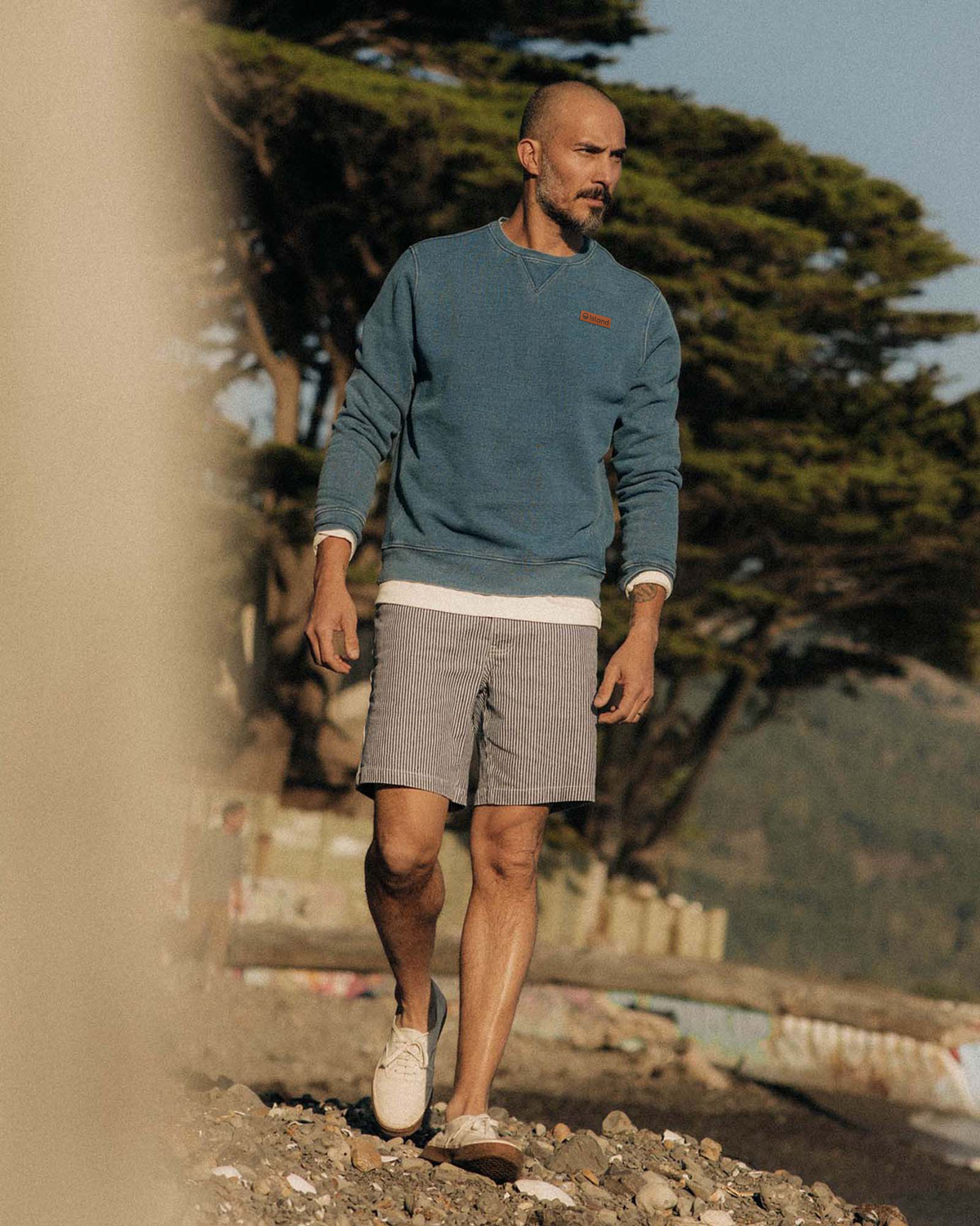 Men's Taylor Stitch Sunset Après Crew - Washed Indigo Terry
