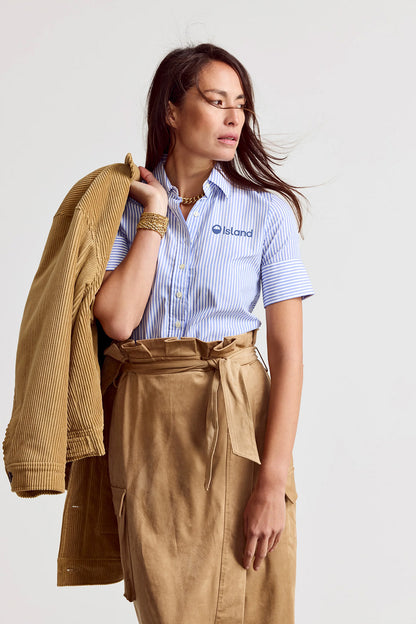 Women's The Shirt Short Sleeve Shirt - Blue/White Stripe