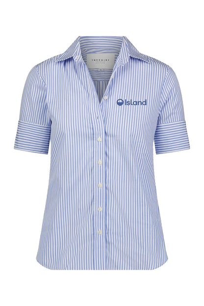 Women's The Shirt Short Sleeve Shirt - Blue/White Stripe
